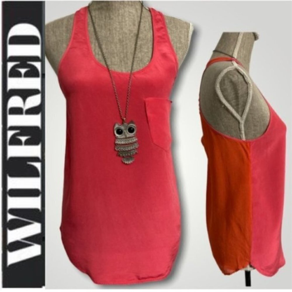 Wilfred Artizia Pink and orange silk tank top​​​​​​​